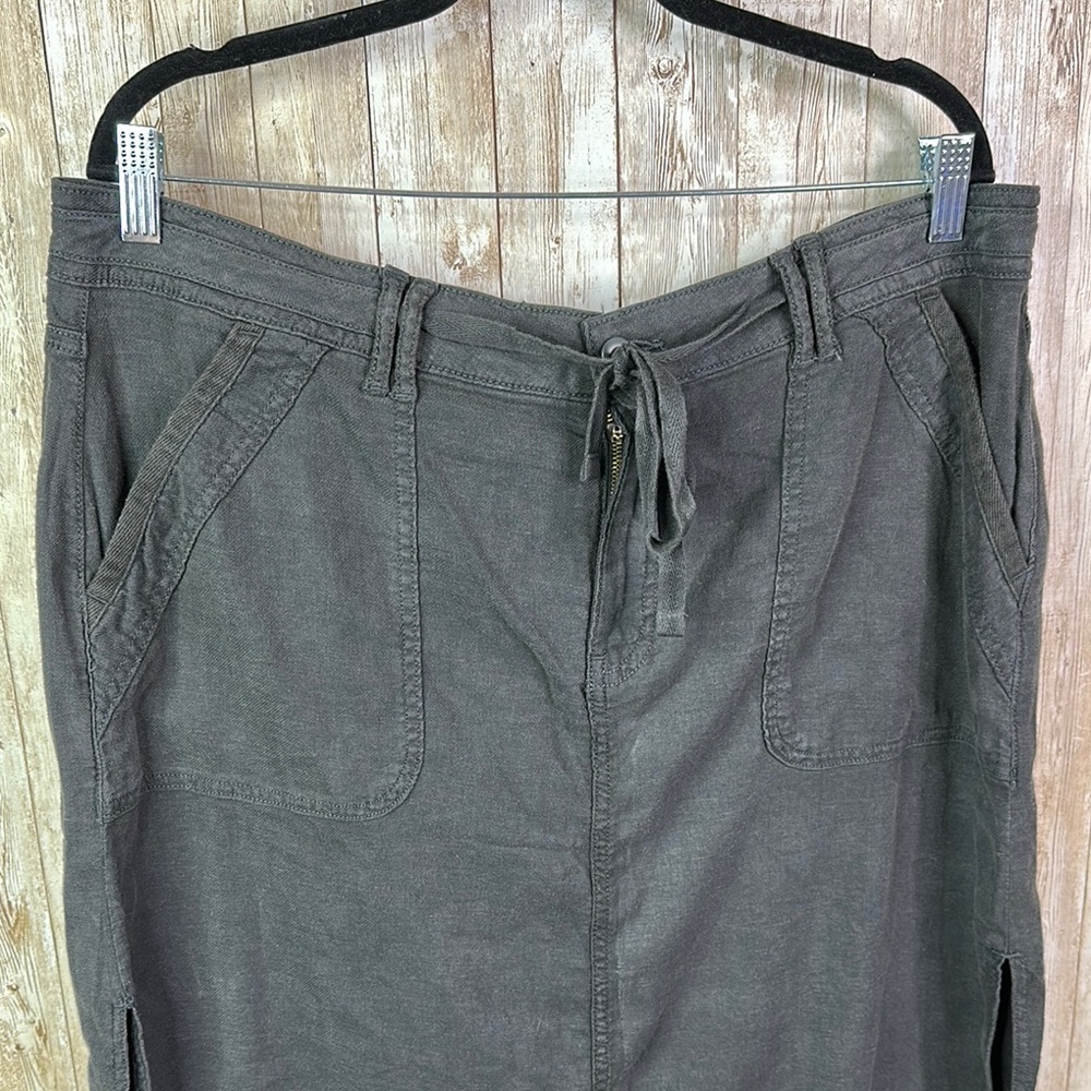 AE Dreamy Drape Linen-Blend Low-Rise Maxi Skirt NWT size 16 - Picture 3 of 11